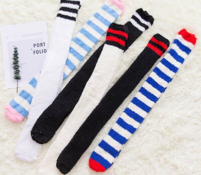 Custom long tube fuzzy socks